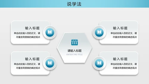 蓝色渐变简约清爽形状微粒体说课大赛教师说课PPT模板