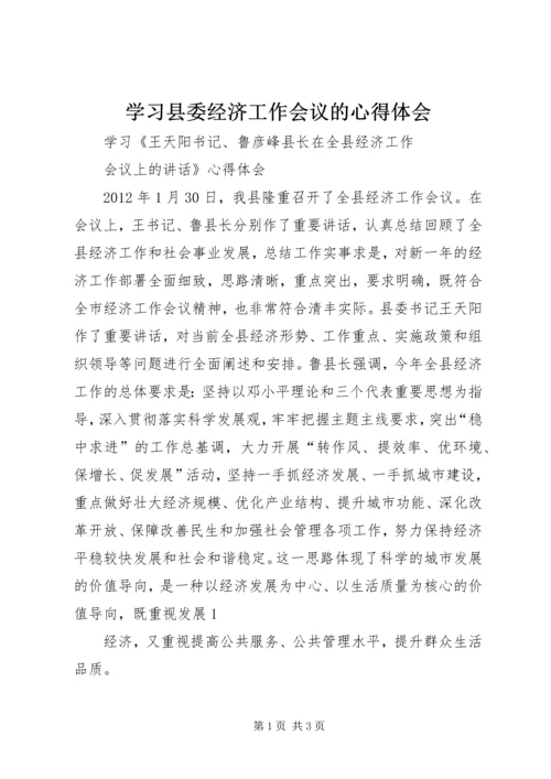 学习县委经济工作会议的心得体会 (3).docx