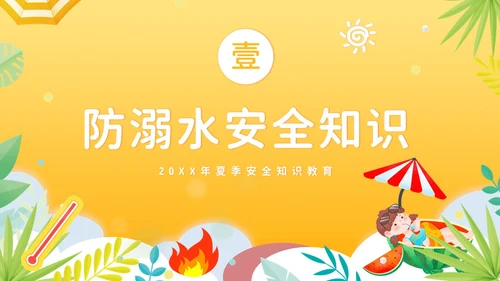 夏天安全注意事项夏天防溺水防雷电防高温防中暑PPT夏季