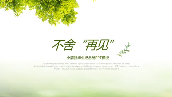 绿色文艺致青春毕业季大学毕业纪念册相册PPT