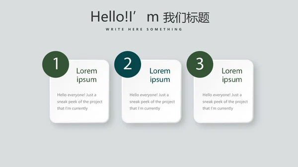 绿色小清新微立体述职报告工作总结通用PPT动态模板封面含PS