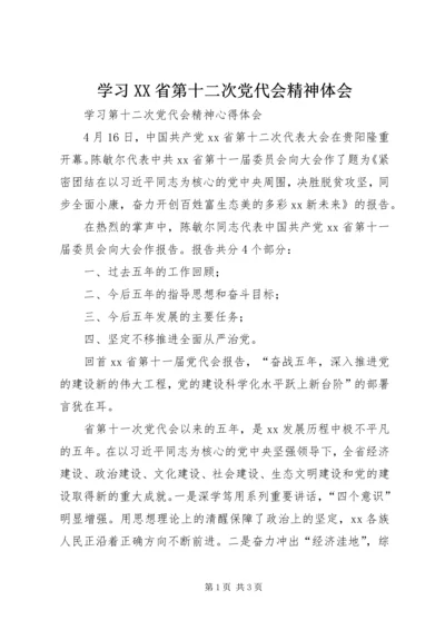 学习XX省第十二次党代会精神体会 (4).docx