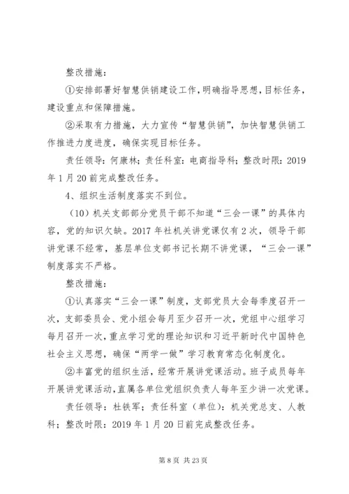 供销社党组关于落实市委第五巡察组反馈意见整改方案.docx