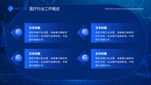 蓝色科技风医疗工作总结通用PPT模板