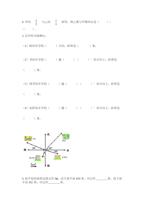 人教版数学六年级下册试题期末模拟检测卷及参考答案1套.docx