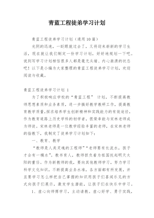 青蓝工程徒弟学习计划.docx