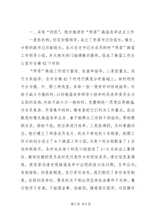 加强领导精心组织扎实搞好村“两委”换届选举试点工作—范文.docx