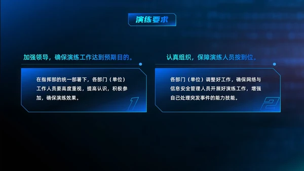 蓝色科技渐变网络安全应急预案开展应急演练网络安全PPT模板