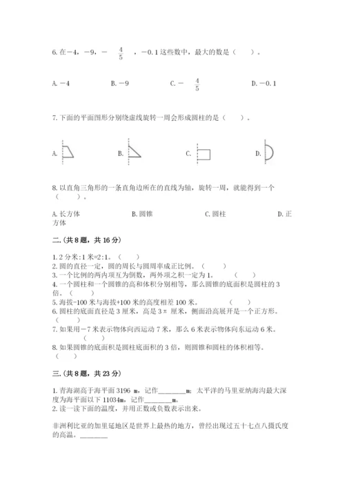 人教版六年级数学小升初试卷及参考答案【典型题】.docx