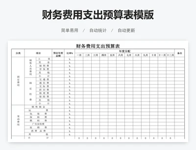 财务费用支出预算表模版