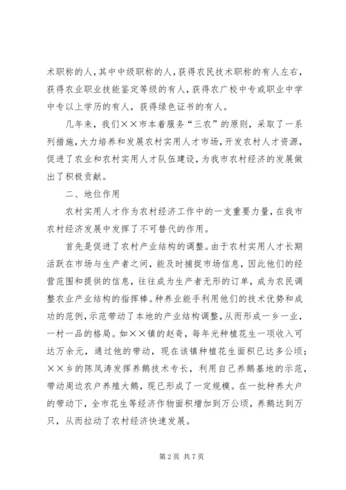 关于××市农村实用人才队伍状况的调查.docx