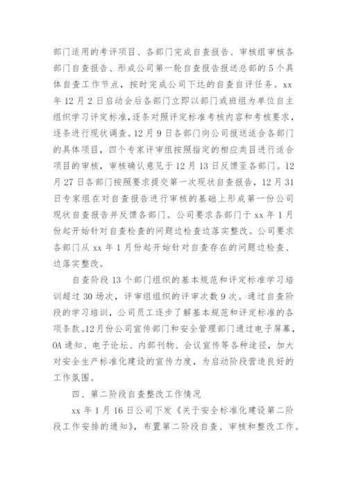 安全生产标准化自评报告范文.docx