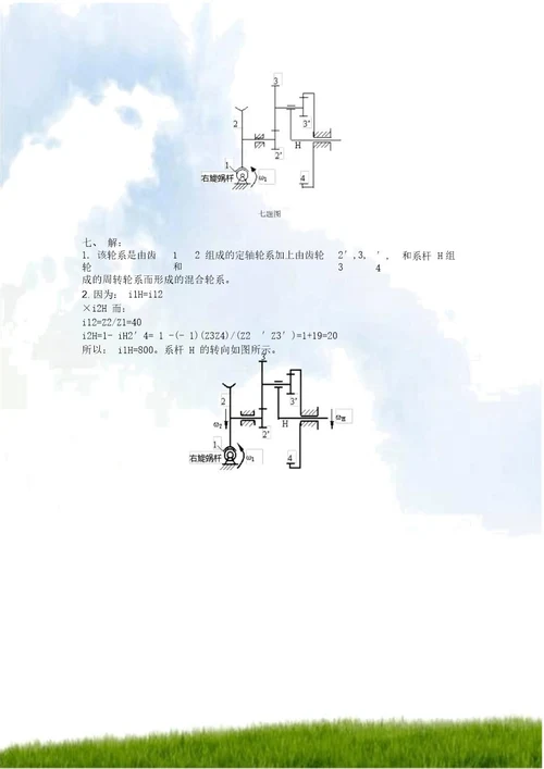 机械原理模拟试卷一和答案