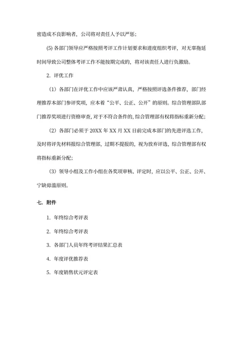 年度考评职位及薪资调整评优方案