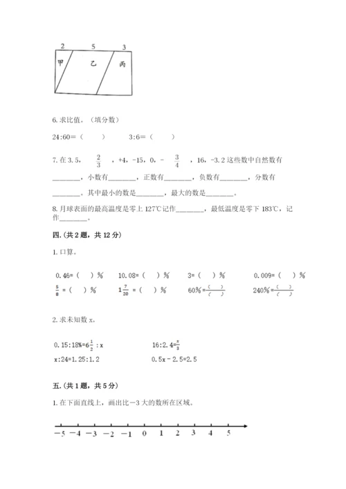 小学六年级升初中模拟试卷带答案（研优卷）.docx