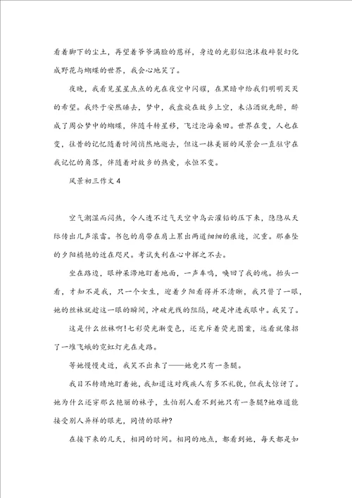 风景初三作文800字