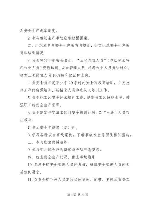 煤矿人力资源部安全生产责任制.docx