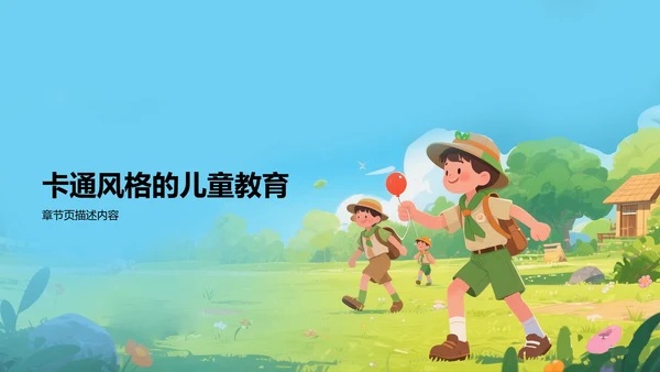 蓝色卡通风研学旅行PPT