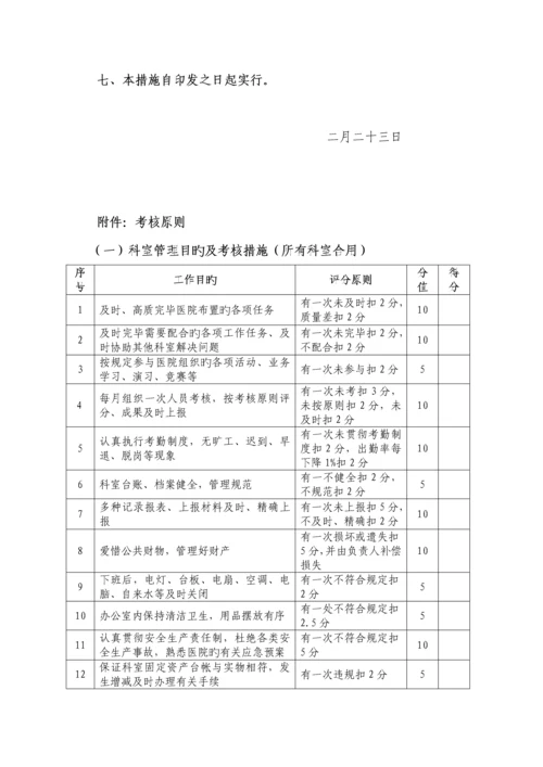 中西医结合医院科室综合目标考核专题方案.docx