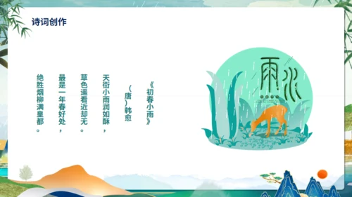 雨水节气介绍通用PPT模板
