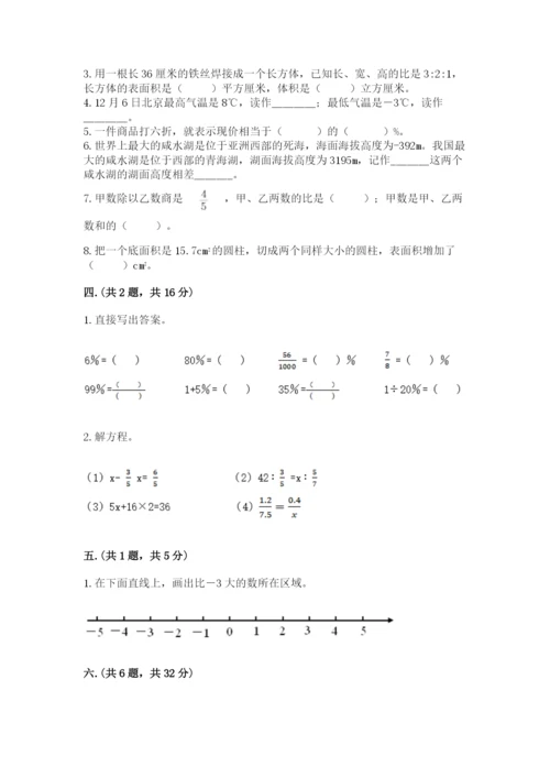 小学六年级数学摸底考试题附答案【满分必刷】.docx