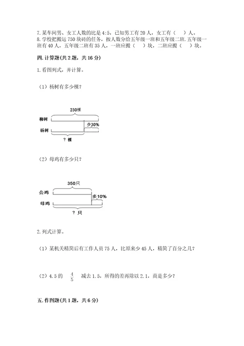 上街区六年级下册数学期末测试卷有精品答案