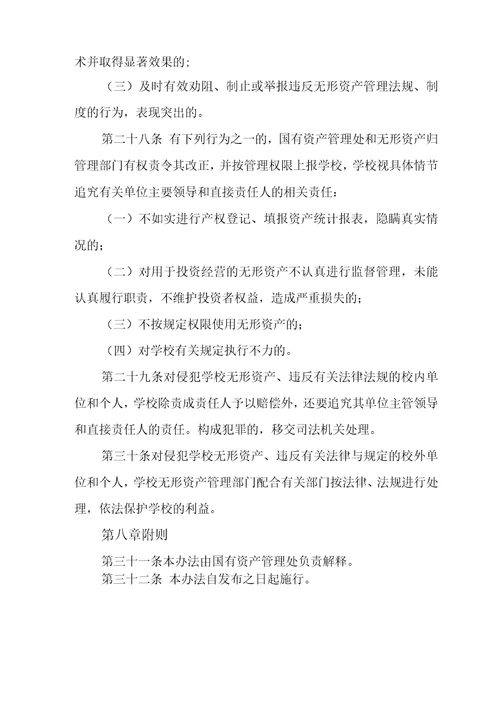 大学无形资产管理办法