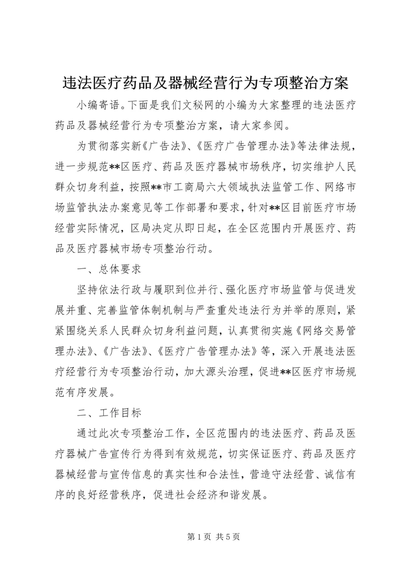 违法医疗药品及器械经营行为专项整治方案 (2).docx