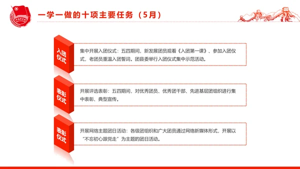 中国共青团一学一做五四青年节PPT模板