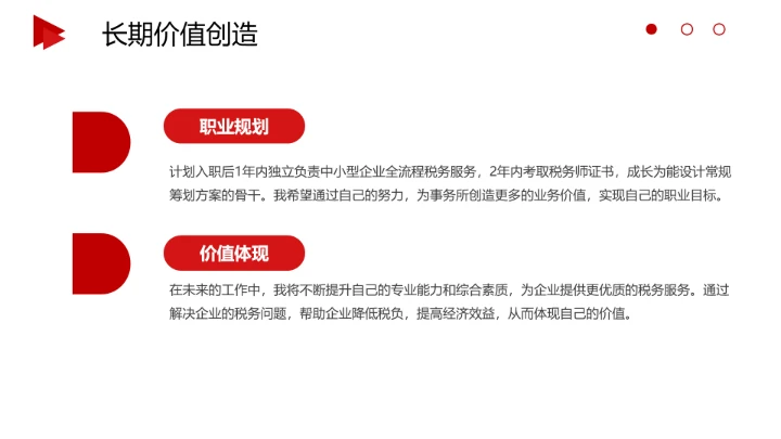 红色商务风会计专业大学生求职综合能力展示职业生涯规划通用PPT模版