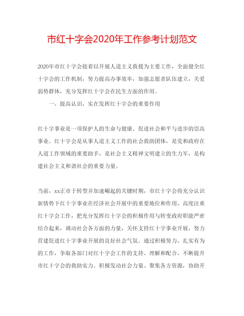 精编市红十字会年工作参考计划范文.docx