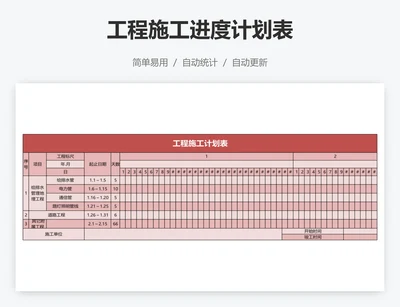 工程施工进度计划表