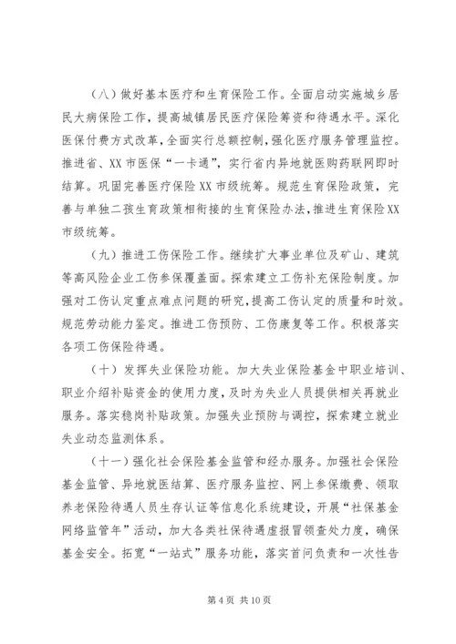 人力资源和社会保障工作要点.docx