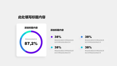 图表页-紫色商务风4项并列饼形图示