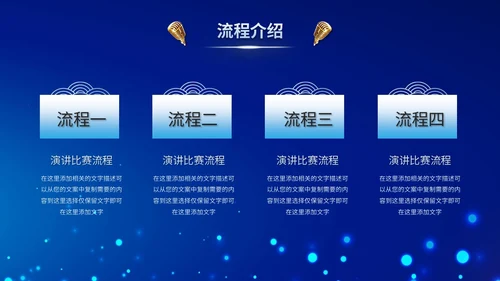 蓝色科技风演讲比赛朗诵比赛歌唱比赛技能比赛PPT模板