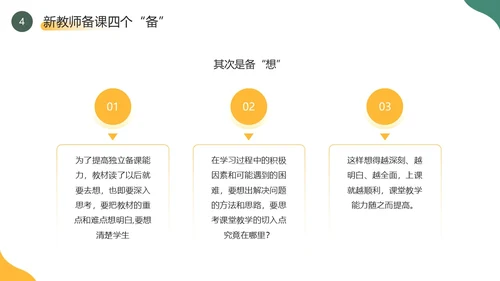 黄色绿色简约风新教师如何备课PPT模板新教师培训