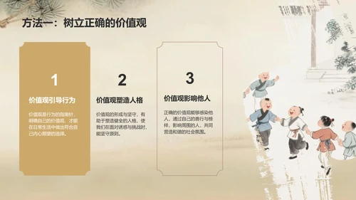 橙色复古风日行一善事迹分享与感悟PPT模板