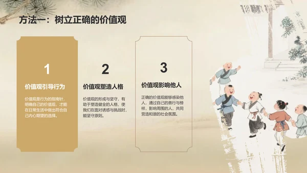 橙色复古风日行一善事迹分享与感悟PPT模板