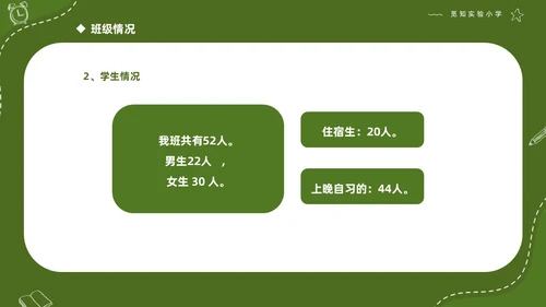 绿色清新简约商务初中开学家长会PPT