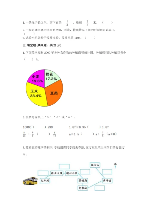 小学数学六年级上册期末卷含答案（黄金题型）.docx
