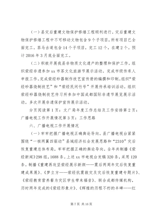 文广局年度工作总结及工作安排.docx