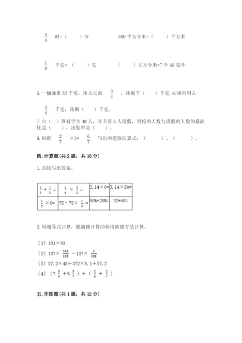 人教版数学六年级上册期末测试卷附答案【突破训练】.docx