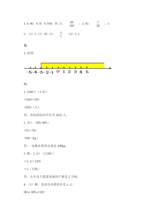 苏教版六年级数学小升初试卷含答案【预热题】.docx