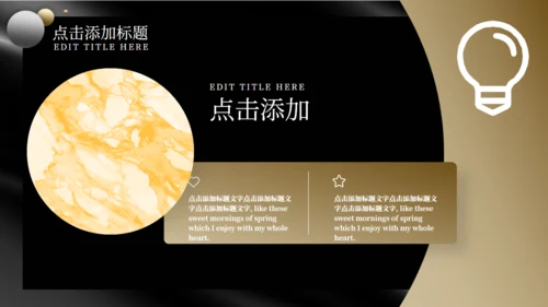 黑金风格商业计划书通用PPT模板
