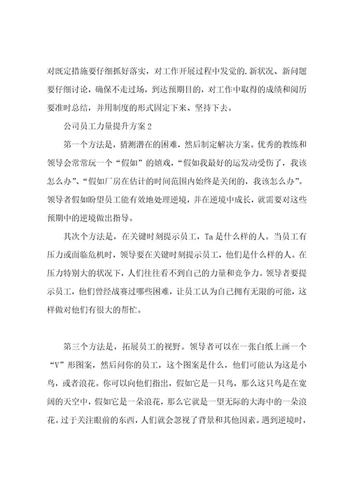 公司员工能力提升方案