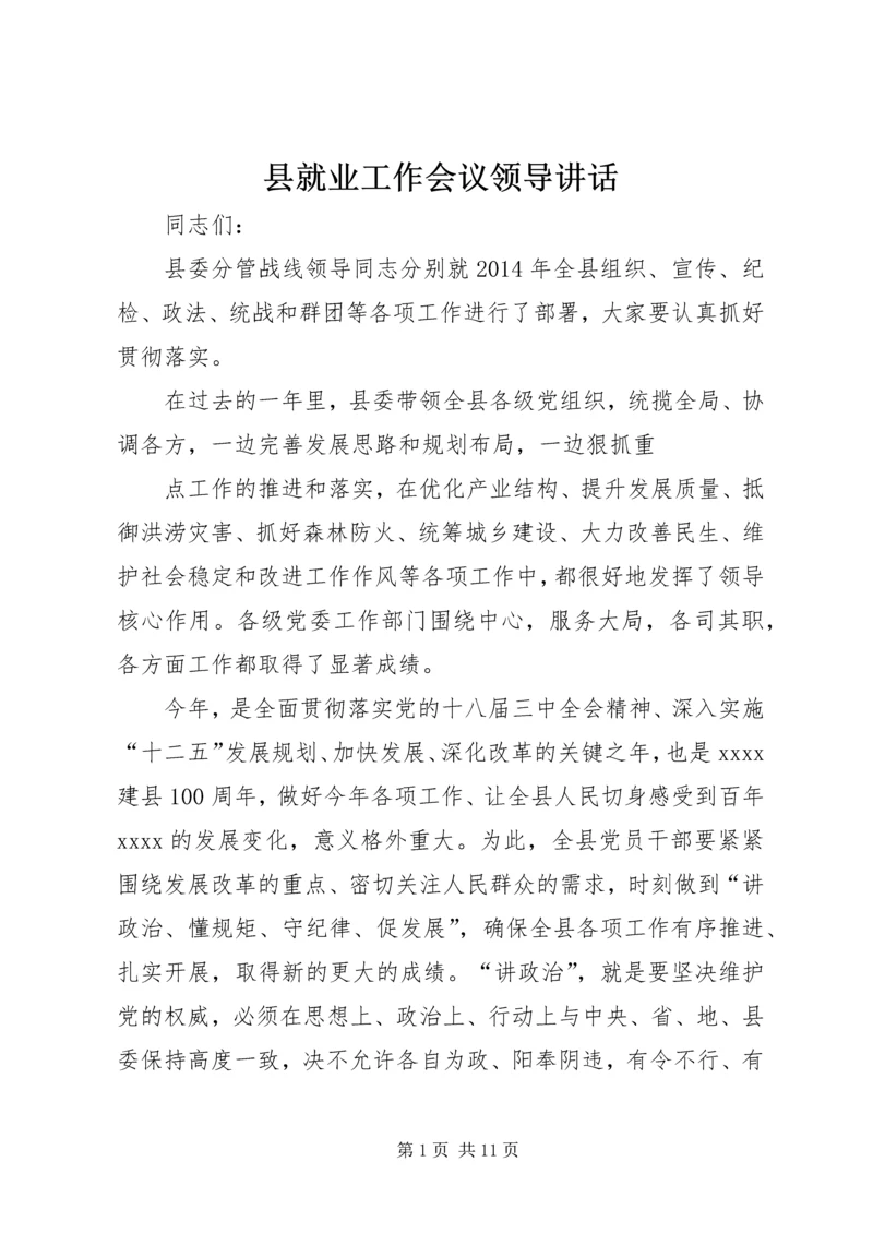 县就业工作会议领导讲话 (3).docx