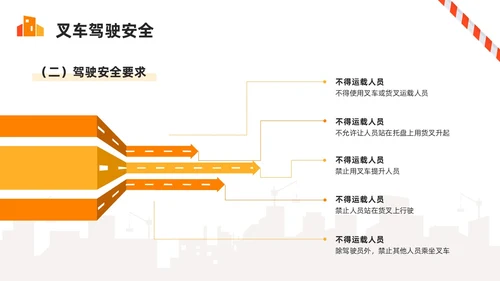 橙色简约叉车安全培训PPT模板宣传PPT动态PPT安全生产