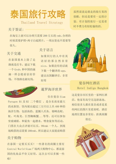 小清新旅行攻略记录手账