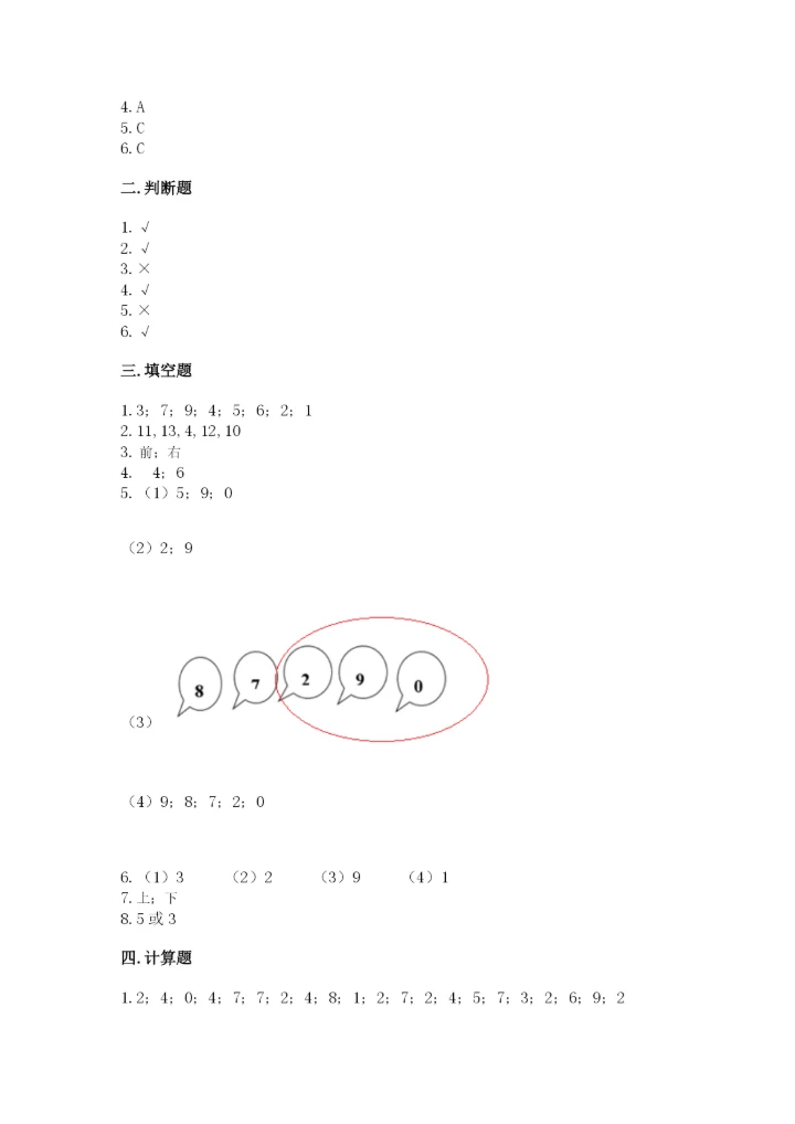 人教版一年级上册数学期末测试卷【考点提分】.docx