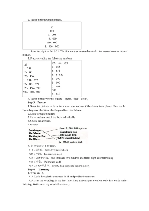 UNIT 7 Period 1 （Section A 1a-2d）教学详案